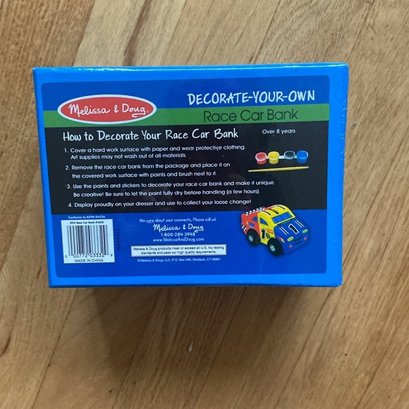 ➡️2/$20❗️⬅️ NIB❗️Decorate- your- own Race Car Bank - Picture 2 of 2
